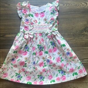 Bonnie Jean Cream Ruffled Pleated Sundress